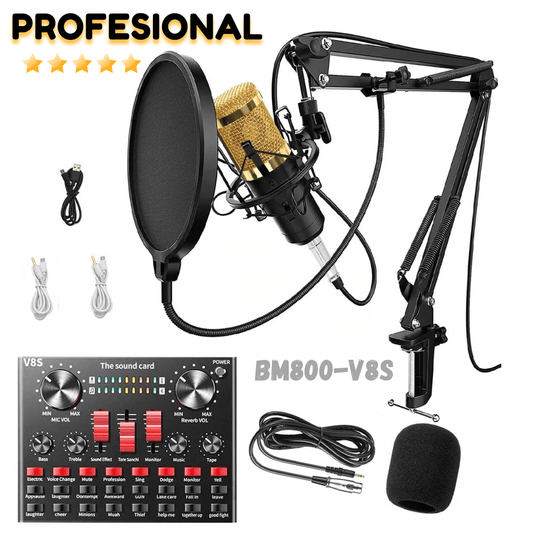 Kit Micrófono Profesional BM800 + Consola V8S – Grabación, Podcast y Streaming