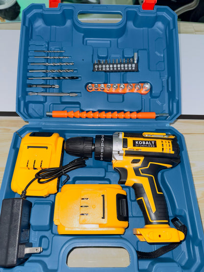 Taladro Inalámbrico 48V Profesional + Kit de Accesorios