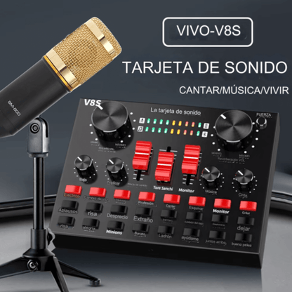 Kit Micrófono Profesional BM800 + Consola V8S – Grabación, Podcast y Streaming