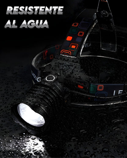 Linterna Profesional Frontal LED con Zoom de Precisión